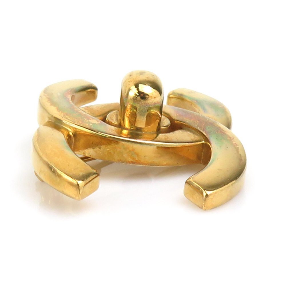 CHANEL Authentic Gold Logo Brooch - Picture 2 of 5